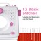 Mini Electric Sewing Machine with 12 Stitches Adjustable Speed and Automatic Threading and LED Light